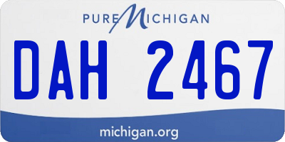 MI license plate DAH2467