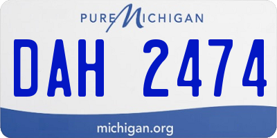 MI license plate DAH2474