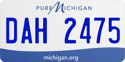 MI license plate DAH2475