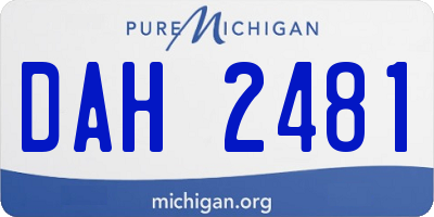 MI license plate DAH2481