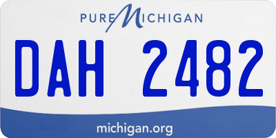 MI license plate DAH2482