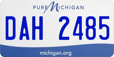 MI license plate DAH2485