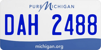 MI license plate DAH2488