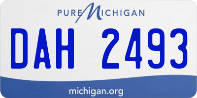 MI license plate DAH2493