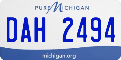 MI license plate DAH2494