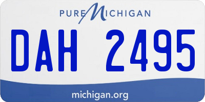 MI license plate DAH2495