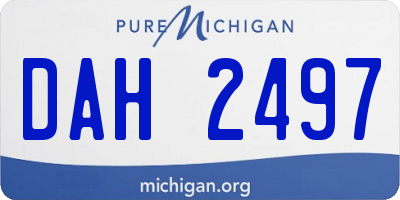 MI license plate DAH2497