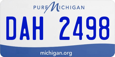 MI license plate DAH2498