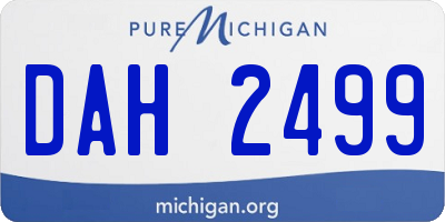 MI license plate DAH2499