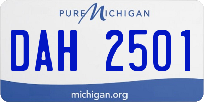 MI license plate DAH2501