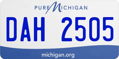 MI license plate DAH2505