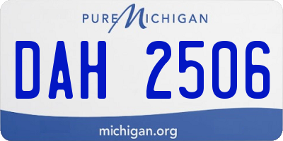 MI license plate DAH2506