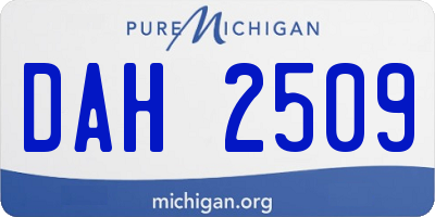 MI license plate DAH2509