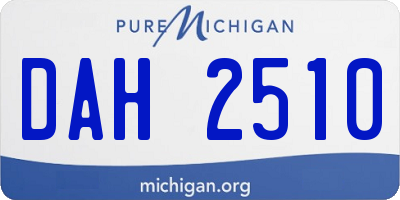 MI license plate DAH2510