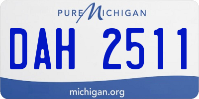 MI license plate DAH2511
