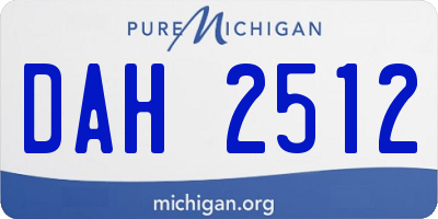MI license plate DAH2512