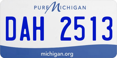 MI license plate DAH2513