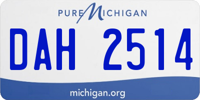 MI license plate DAH2514