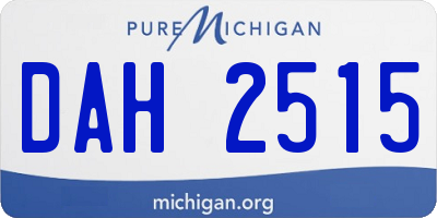 MI license plate DAH2515