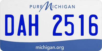 MI license plate DAH2516