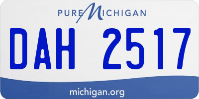 MI license plate DAH2517
