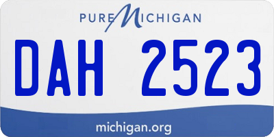 MI license plate DAH2523