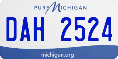 MI license plate DAH2524