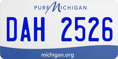 MI license plate DAH2526
