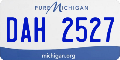 MI license plate DAH2527