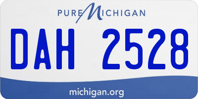 MI license plate DAH2528