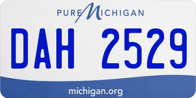 MI license plate DAH2529