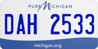 MI license plate DAH2533
