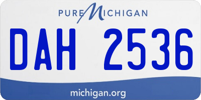 MI license plate DAH2536