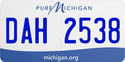 MI license plate DAH2538