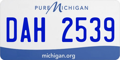 MI license plate DAH2539