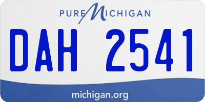 MI license plate DAH2541