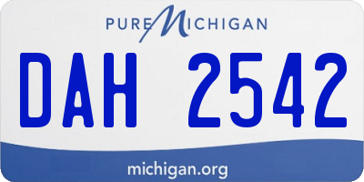 MI license plate DAH2542