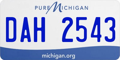 MI license plate DAH2543