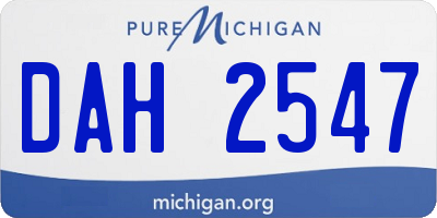 MI license plate DAH2547