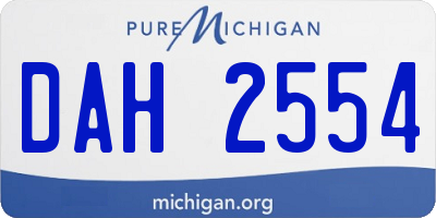 MI license plate DAH2554