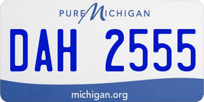 MI license plate DAH2555