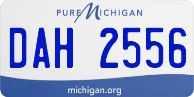 MI license plate DAH2556