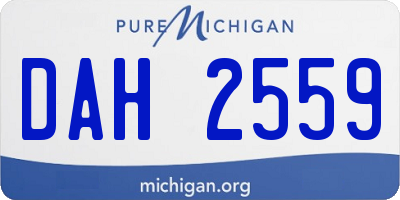 MI license plate DAH2559