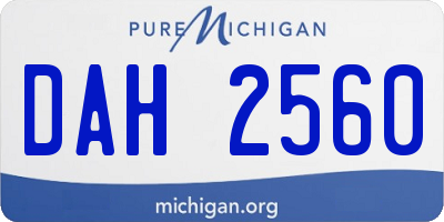 MI license plate DAH2560