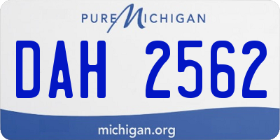 MI license plate DAH2562