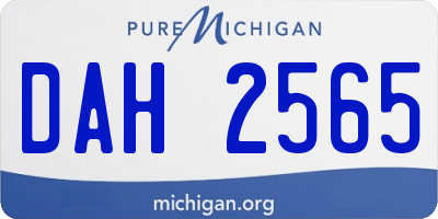 MI license plate DAH2565