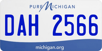 MI license plate DAH2566