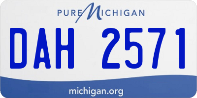 MI license plate DAH2571
