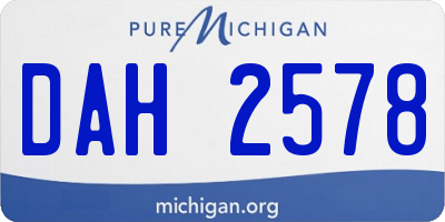 MI license plate DAH2578