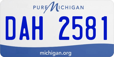MI license plate DAH2581